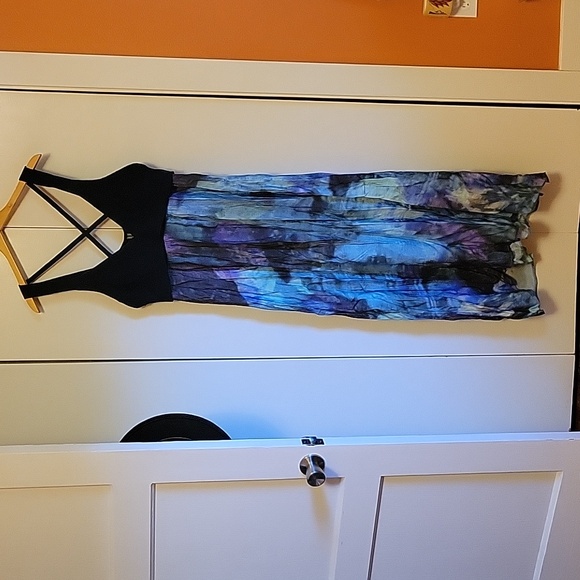 ANTHROPOLOGIE By ANTHROPOLOGIE KNIT TWOFER DRESS SIZE LARGE Navy/purple - Picture 7 of 8